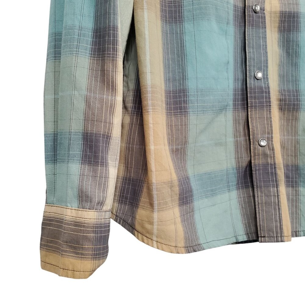 Levis Mens S Shirt Plaid Western Pearl Snap Casual Lightweight Cowboy Ranch - Picture 6 of 11